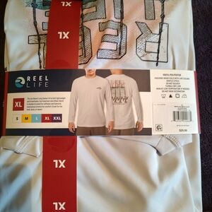 Reel Life Men's XL Long Sleeve Beach Shirt - Light Blue